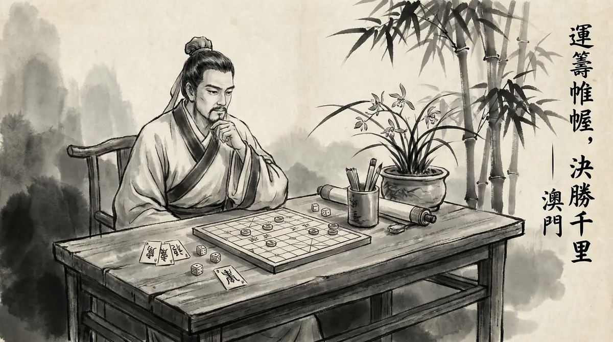 澳门金沙澳门赌博文化水墨画