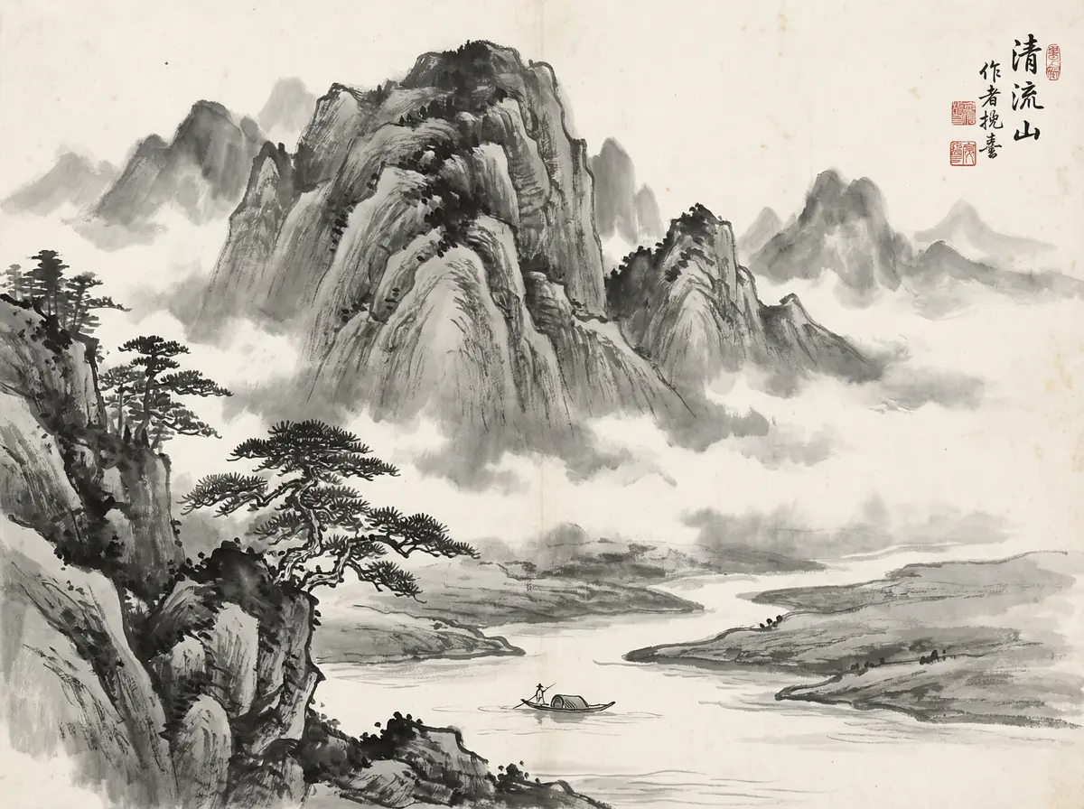 澳门金沙水墨山水画展示留白美学